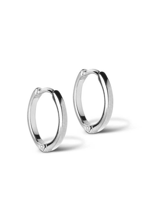 Enamel Øreringe Classic Hoops Silver Front