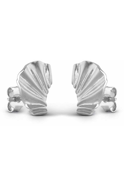 Enamel Øreringe Mini Wave Silver Front