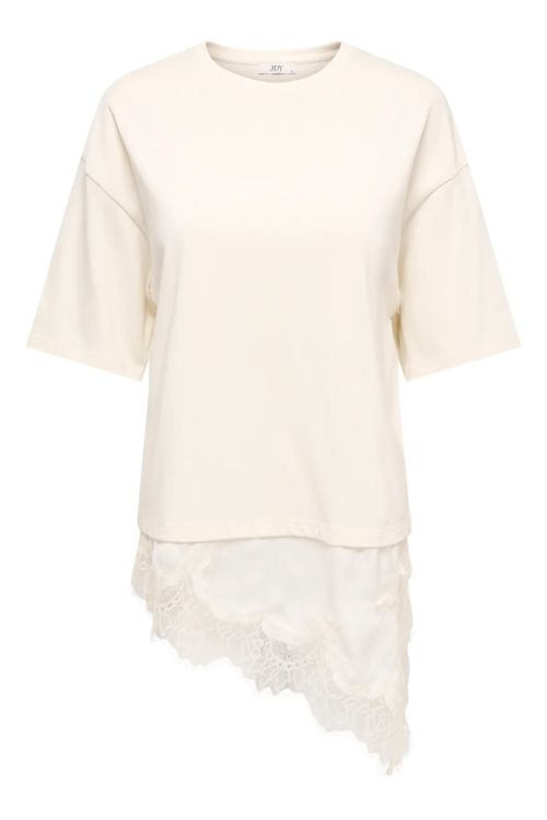 JdY JDYALMA 2/4 LACE DETAIL T-SHIRT JRS EXP Egret