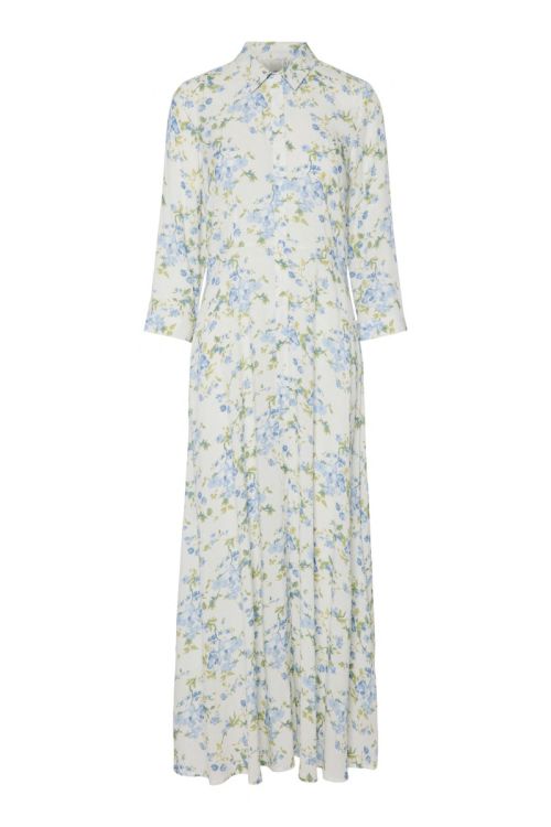 Y.A.S Yassavanna Long Shirt Dress S. Noos Star White/sumelli