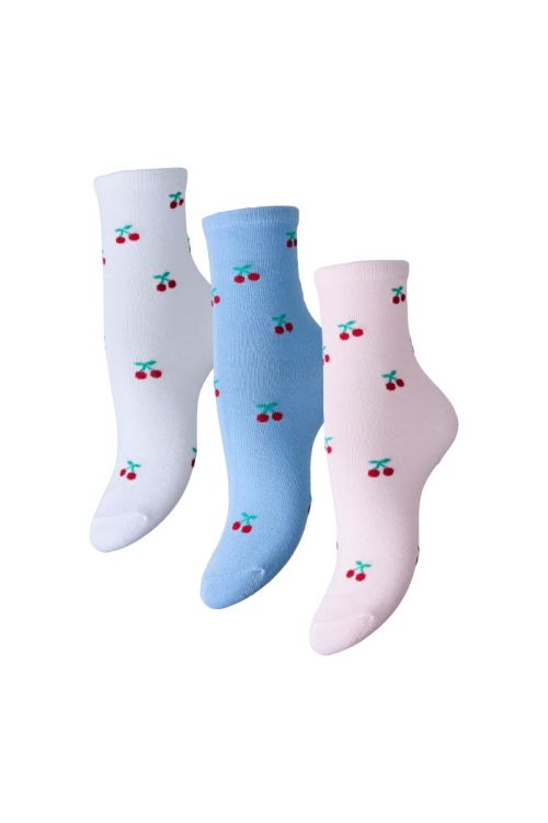 Pieces Pcfaja Cherry 3 Pack Socks Pwp Bc Bright White