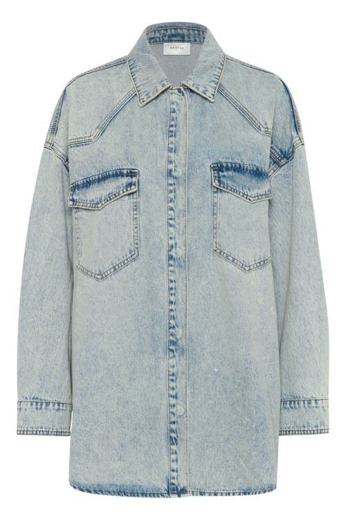 Gestuz - Skjorte - GZasher LS Shirt - Mid Acid Wash (Levering midt april)