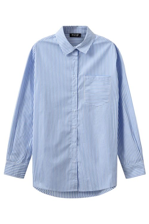 H2O R&D Rønne Essential Pajamas Shirt 7760 Blue/White Stripe