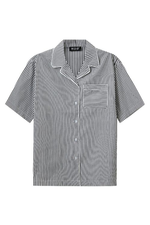 H2O R&D Rønne Essential Pajamas Shirt 7081 Black/White Stripe