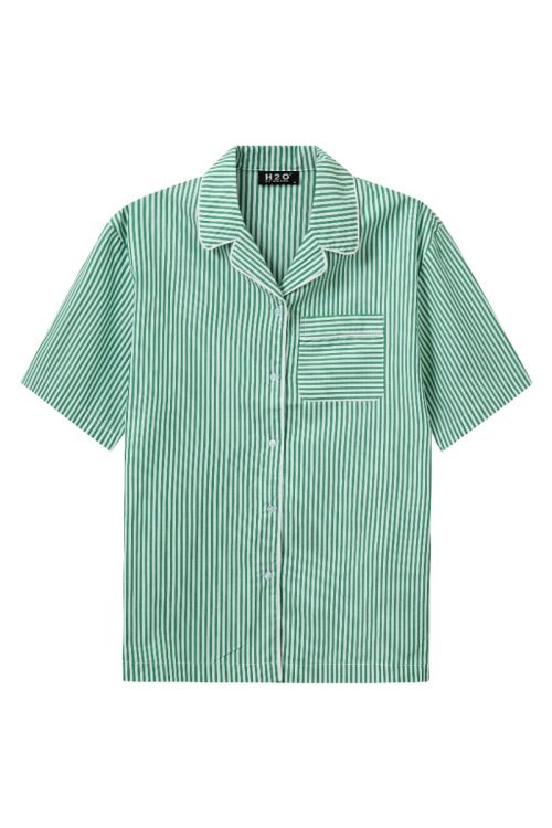 H2O R&D Rønne Essential Pajamas Shirt 7040 Green/White 