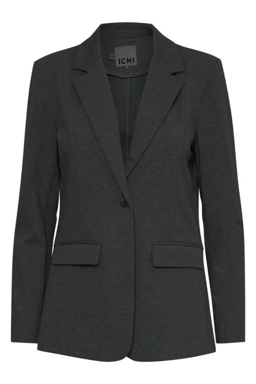 Ichi Blazer Kate Sus Long Blazer Dark grey melange Front