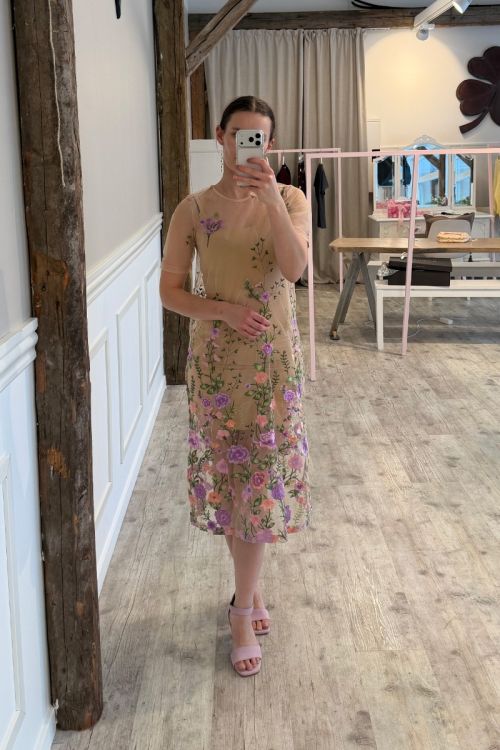 A-View Kjole Fuschia Midi Dress Green/Purple