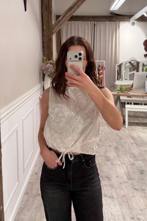 Pieces Top PC Kacey SL Top Cloud Dancer