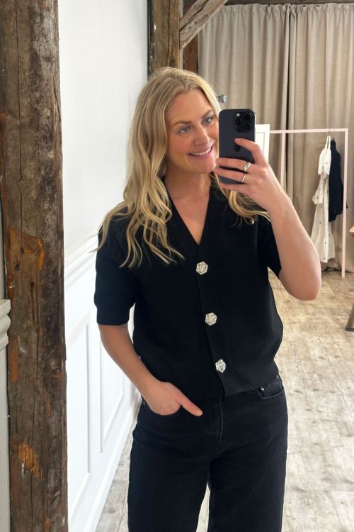 JDY - Cardigan - Prime Life 2/4 V-neck Cardigan - Black