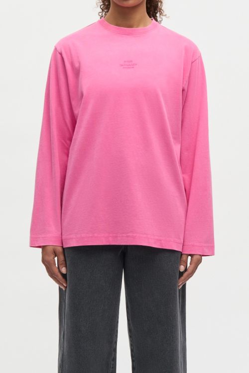 Mads Nørgaard Bluse Cotton Jersey Jerry Tee Ls Carmine Rose