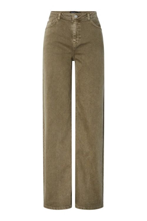 Pieces PCSILKE MW WIDE COLERED JEANS NOOS BC Military Olive