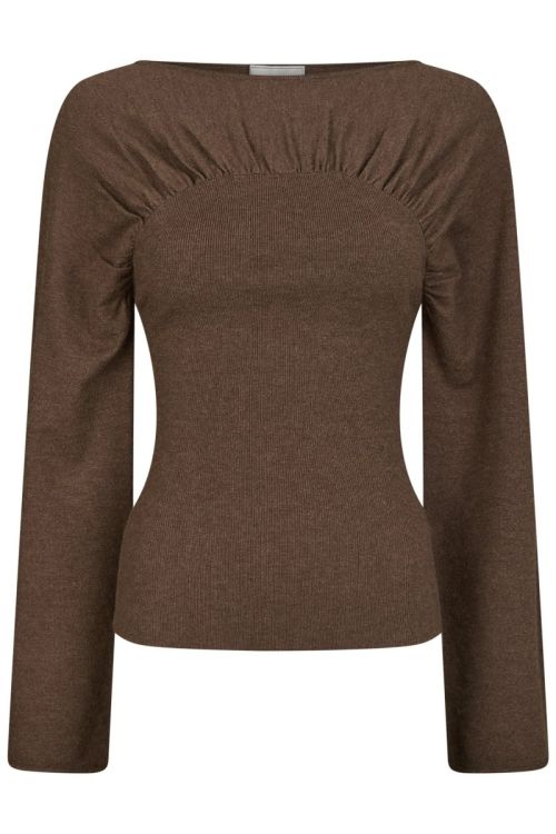 Neo Noir Bluse Kaiba Knit Blouse Brown Melange