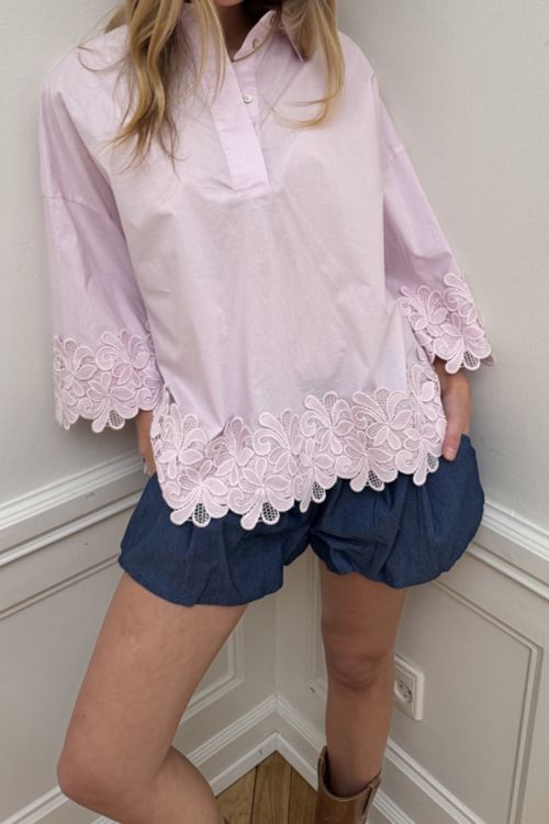 Continue - Bluse - Klara Embrodery - Rose (Levering midt april)