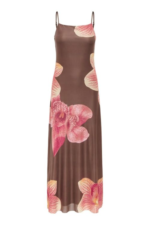 JdY JDYLEA S/L MESH DRESS JRS EXP Bracken HIBISCUS FLOWER