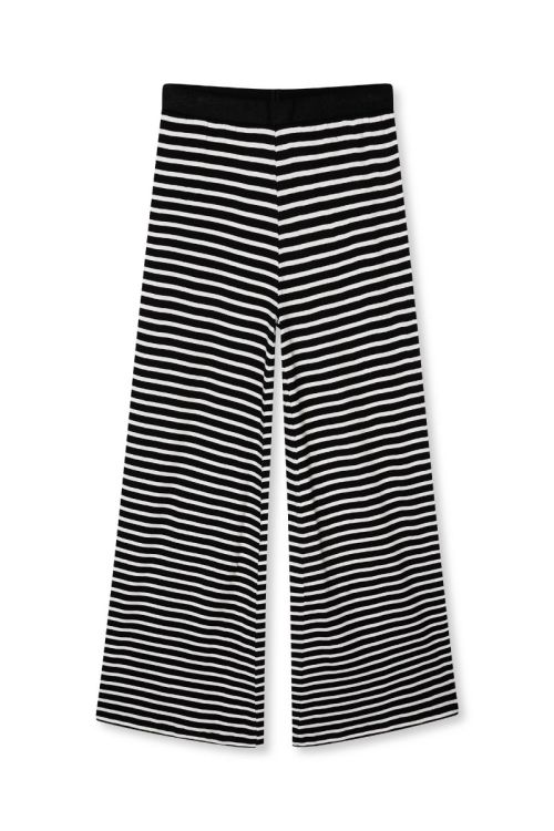 Mads Nørgaard Bukser 2X2 Cotton Stripe Veran Pants Black/White Alyssum
