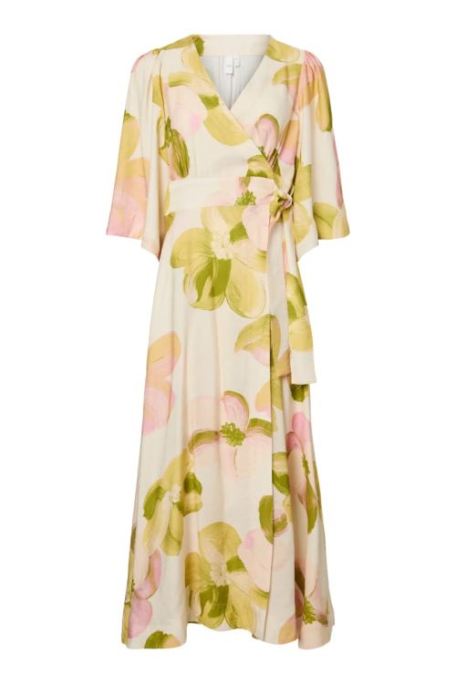 YAS YASMARGA 3/4 WRAP LONG DRESS S. - SHOW Pristine MARGA AOP