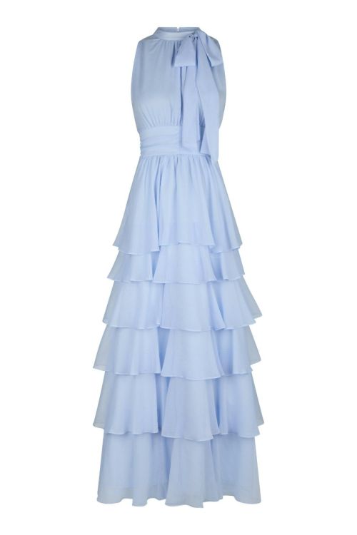 NEO NOIR Marli Solid Chiffon Dress Light Blue
