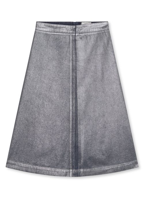 Mads Nørgaard Metallic Denim Stellar Skirt Vintage Blue/Gun Metal