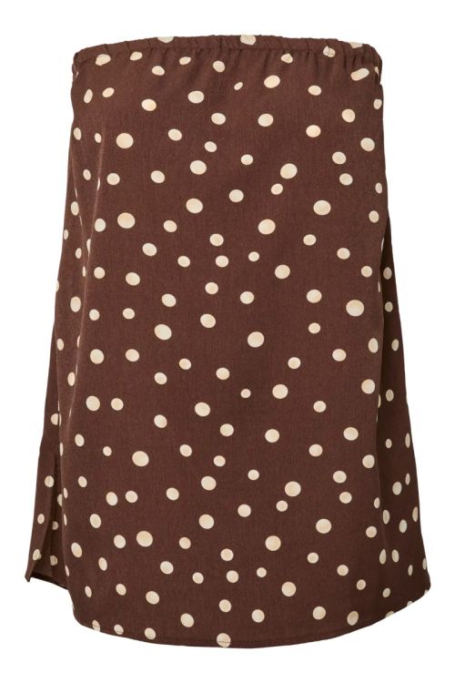 Pieces PCMOKKA BANDEAU TOP WVN D2D PP Coffee Quartz Dots