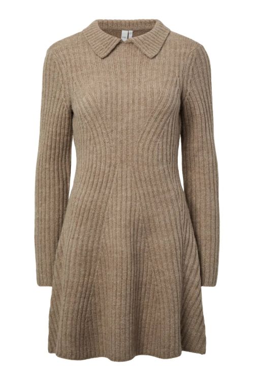 YAS YASMOLLY LS KNIT DRESS - EX Fungi Melange