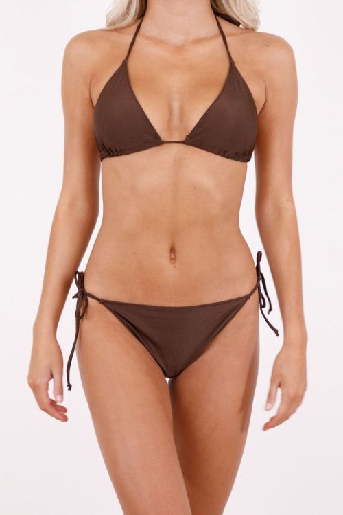 Neo Noir Badetøj Skin Shell Bikini Top Brown Front