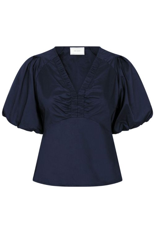 Neo Noir Bluse Irina Poplin Blouse Navy Front