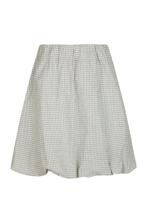 NEO NOIR Stela Small Check Skirt Creme