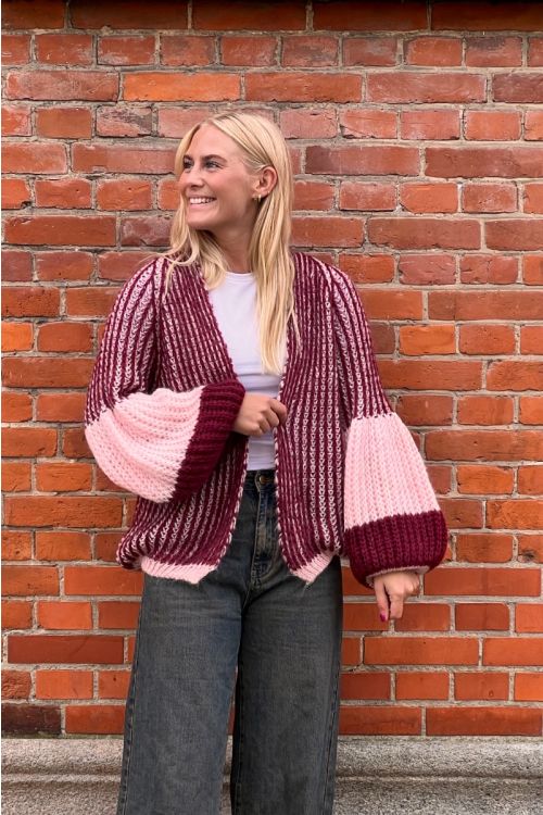 Noella Liana Knit Cardigan Rust Blush Combo