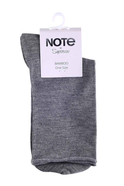 Oroblu Strømper Note Woman Bamboo Roll Top Light Grey Melange Front