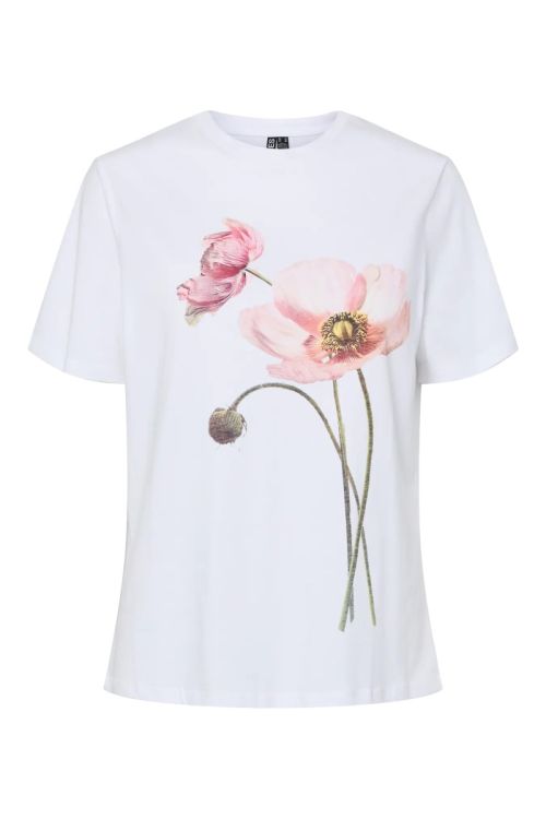 Pieces PCGURU SS PRINTED T-SHIRT JRS BC Bright White Big flower
