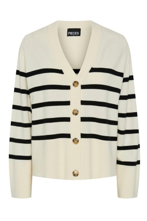 Pieces - Cardigan - PC Sia LS Cardigan - White Black