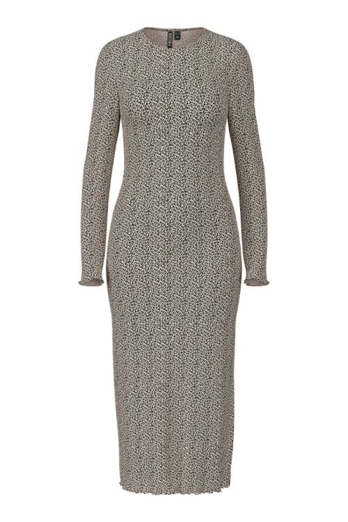 Pieces PCFLORA LS MIDI DRESS NOOS BC Natural LEO