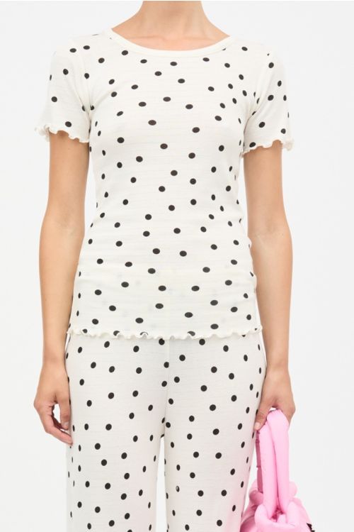 Mads Nørgaard Pointella Trixy Tee Dot Aop Vanilla Ice