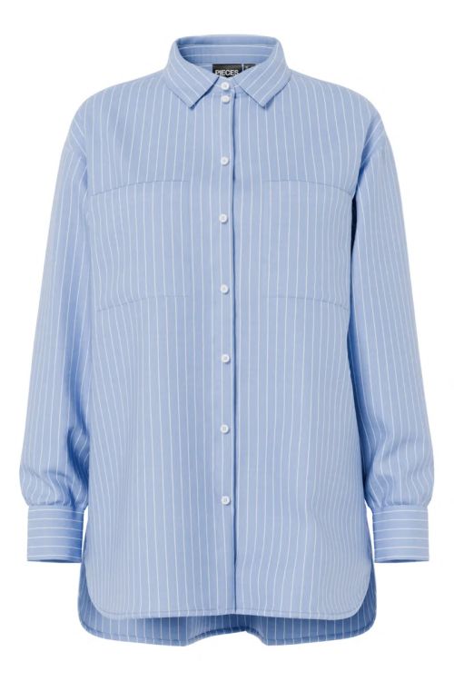 Pieces PCMELIA LS LOOSE SHIRT WVN NOOS BC Grapemist thin bright white