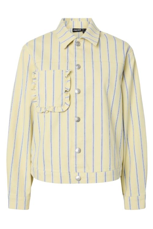 Pieces PCBILLO LS DENIM JACKET French Vanilla CLOUD DANCER&BEAUCOUP BLUE&OYSTER MUSHROOMS