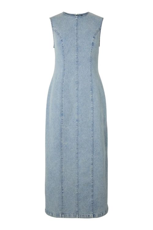 Pieces PCFRANNA SL LONG DENIM DRESS D2D Light Blue Denim