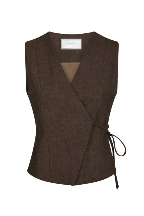 NEO NOIR Samara Melange Waistcoat Brown Melange