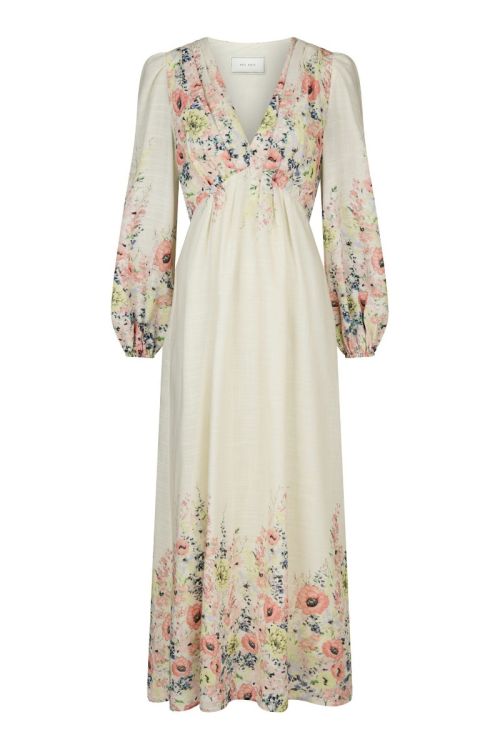 NEO NOIR Silfi Flower Print Dress Creme