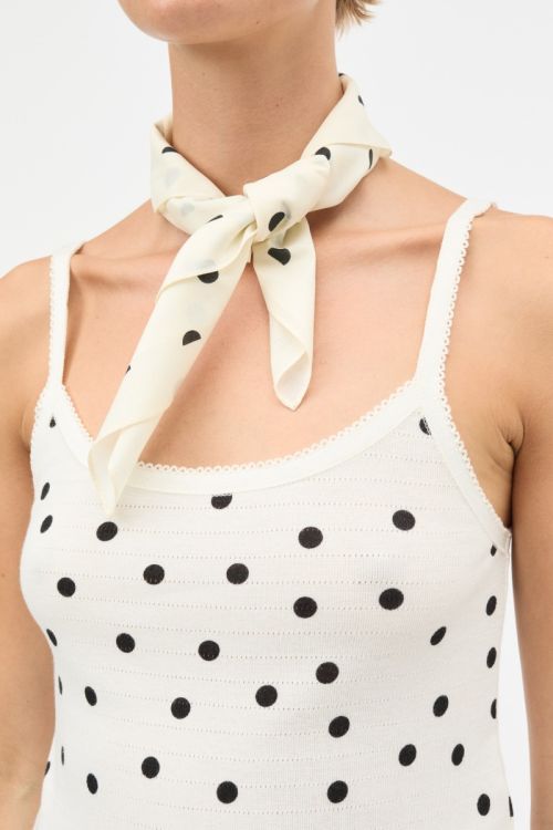 Mads Nørgaard Soft Cotton Self Dot Scarf Dot Aop/Black