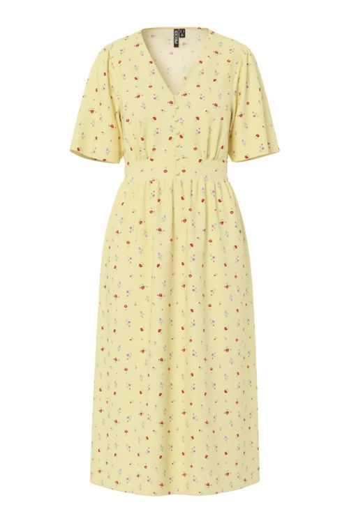 Pieces - Kjole - Tala SS Midi Dress - French Vanilla/Flower