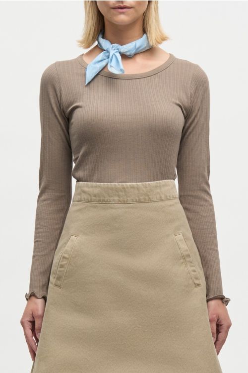 Mads Nørgaard Bluse Pointella Troja Tee Ls Fav Walnut