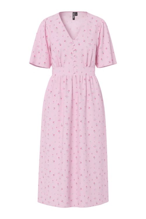 Pieces PCTALA SS MIDI DRESS WVN NOOS BC Roseate Spoonbill FLOWER