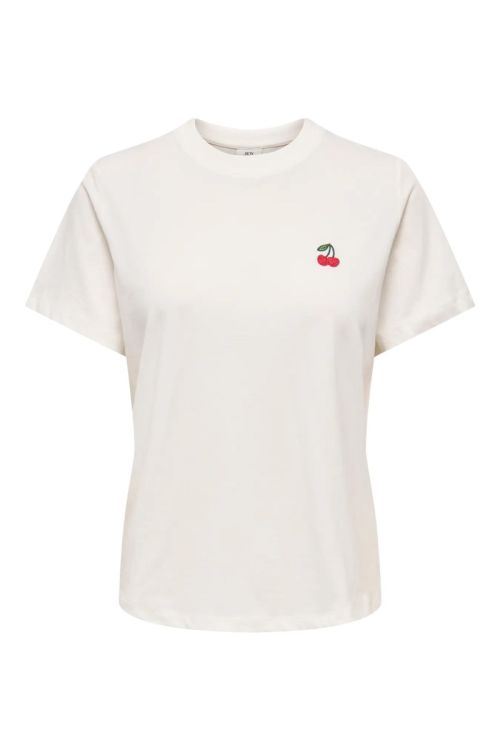 JdY JDYPISA S/S PRINT TOP JRS NOOS Cloud Dancer CHERRY