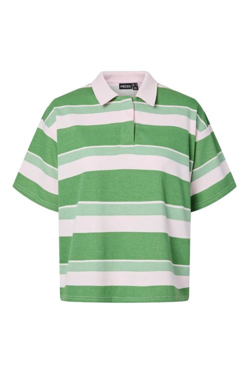 Pieces PCGIPPY SS POLO SWEAT JRS BC Cradle Pink Green