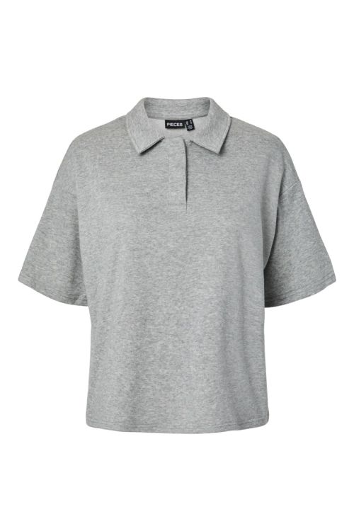 Pieces PCGIPPY SS POLO SWEAT JRS BC Light Grey Melange