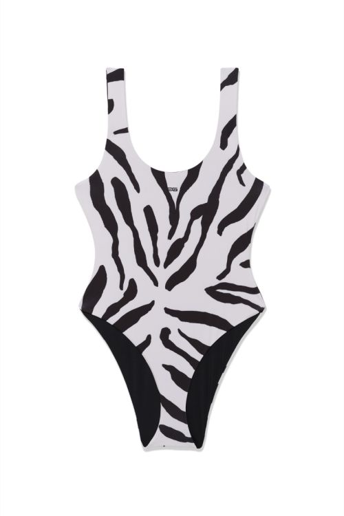 Gestuz GZzaiba swimsuit graphic black white animal