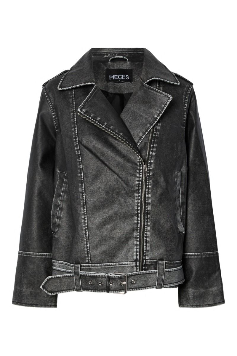 Pieces - Jakke - Josie PU Biker Jacket - Black
