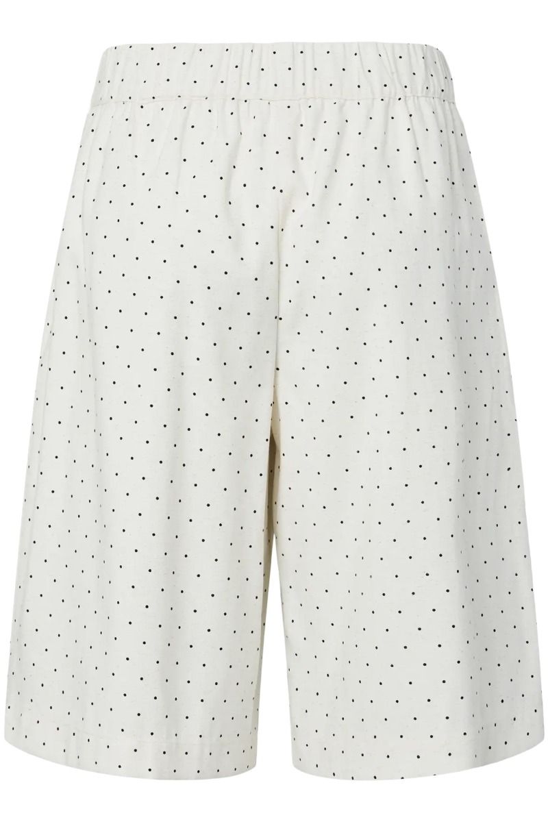 Y.A.S - Shorts - Dotly HW Long Shorts - Star White w. Black Dots (Levering midt juni)