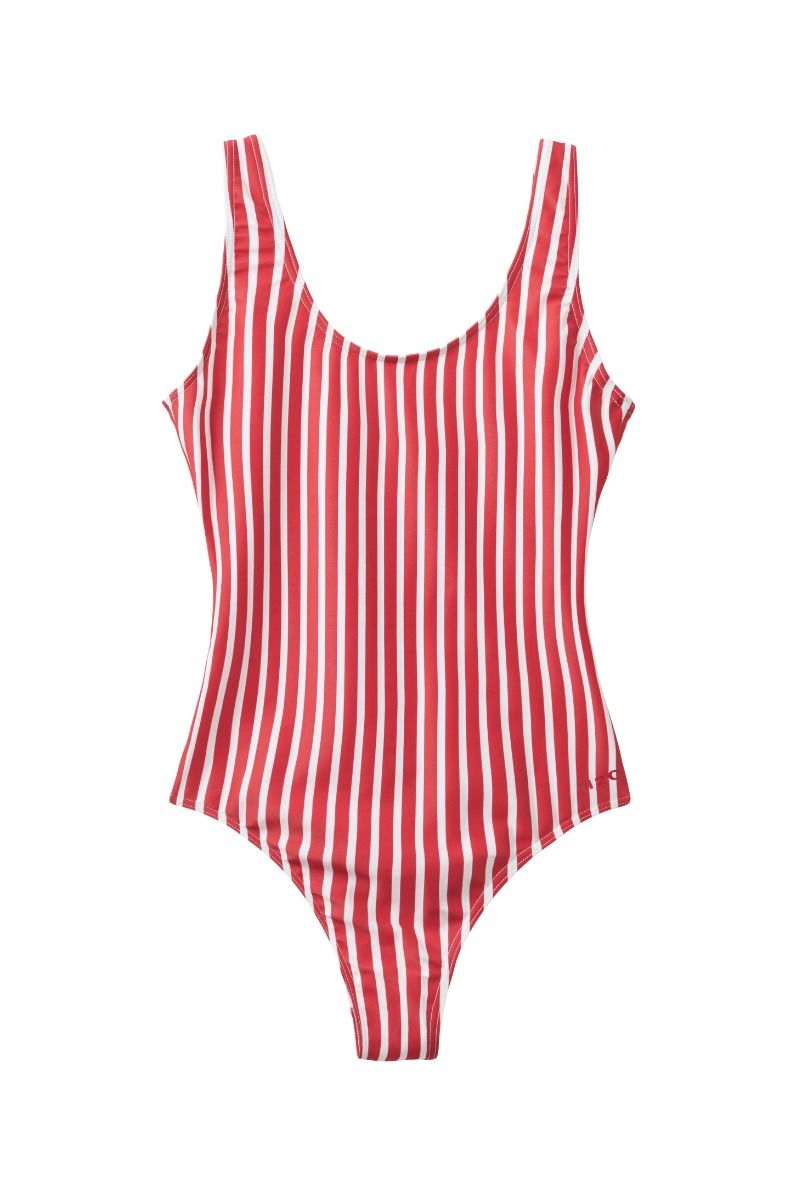 H2O - Badedragt - Stripe Swim Suit - Red