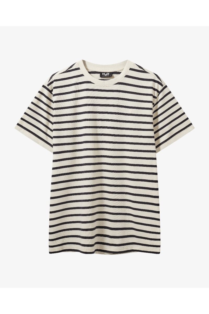 H2O - Basic Skagen Mens Striped Tee - Cream White/Navy